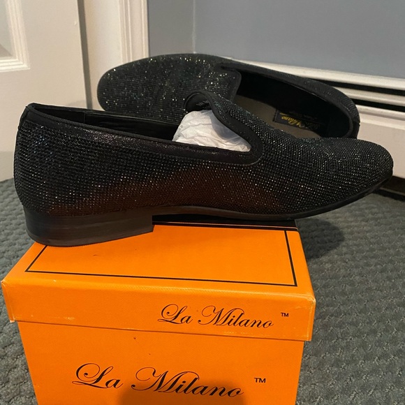 Mens studded black loafer, my son wore 1x to prom this year - Picture 3 of 5